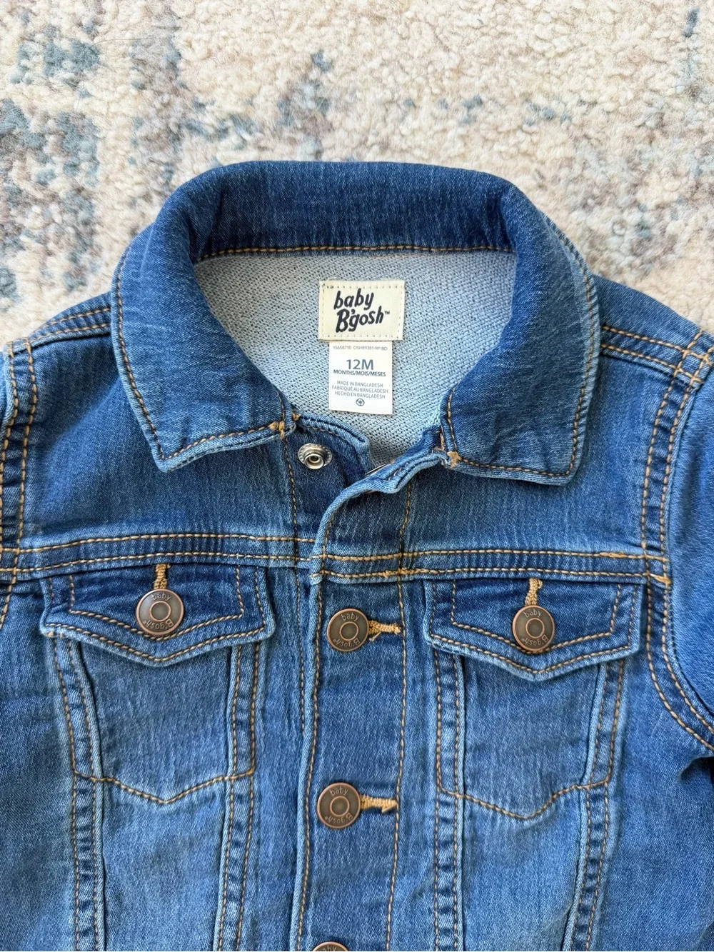 NWT Oshkosh B’gosh Kids Denim Blue Jean Jacket, Size 12 Months